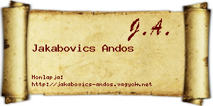 Jakabovics Andos névjegykártya